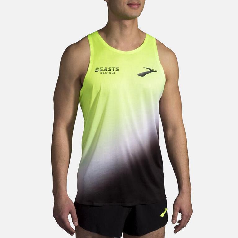 Brooks Elite Running Tank Top - Men's - Yellow (04937-ZPJW)